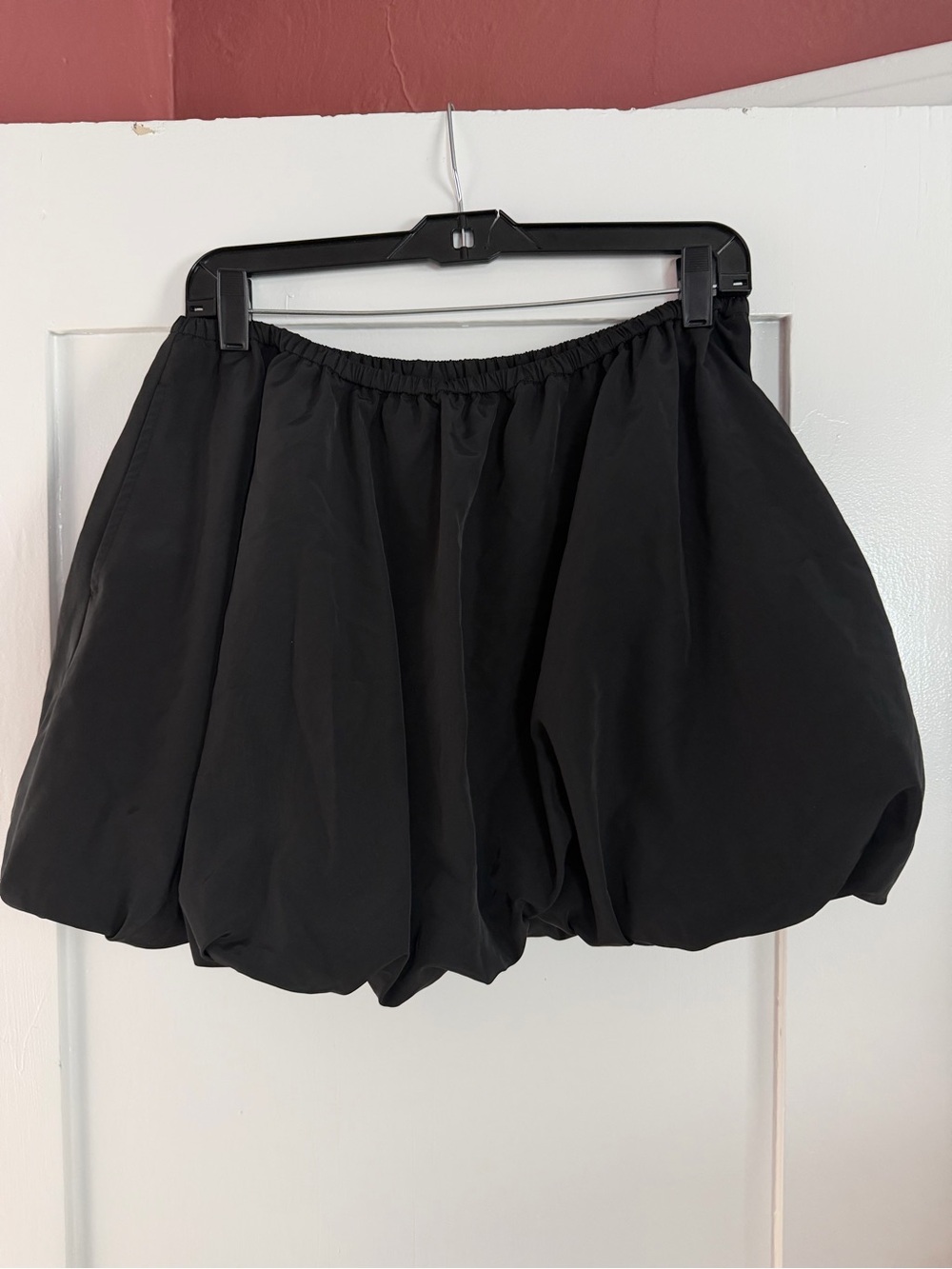 Black Bubble Skirt with Elastic Waist